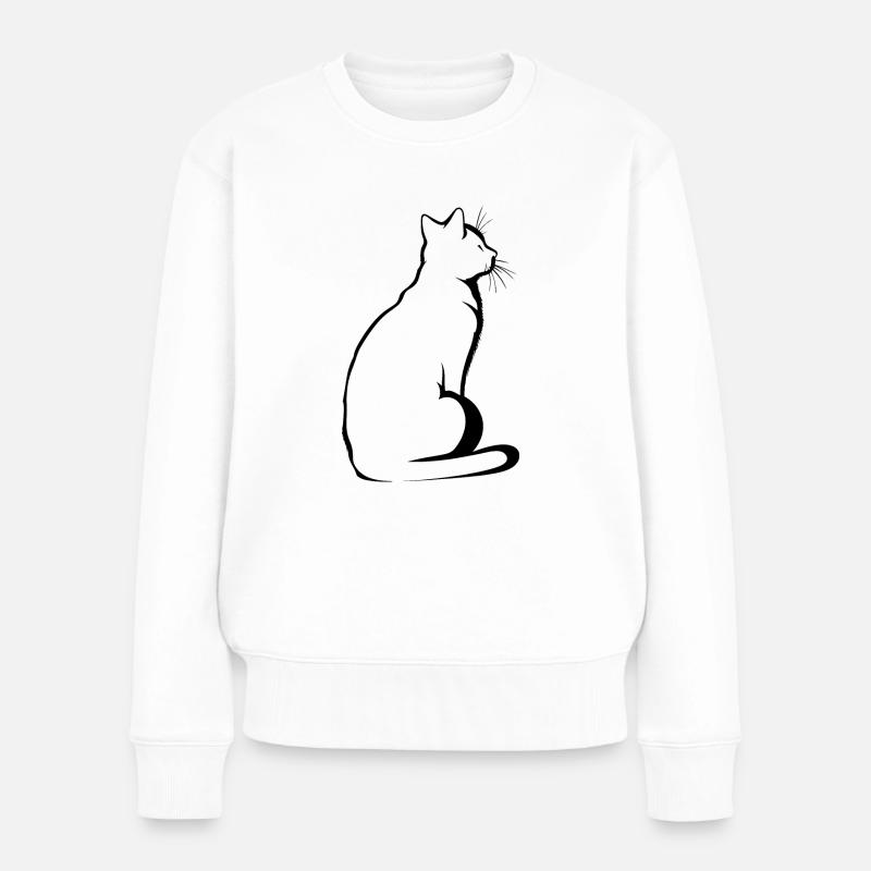Katze, katzenmotiv - Frauen Premium Bio Pullover - Weiß