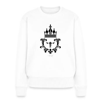 meine Gebärmutter - Frauen Premium Bio Pullover - Weiß - Vorne - Julia (174cm)