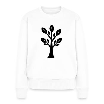 Baum - Frauen Premium Bio Pullover - Weiß - Vorne - Julia (174cm)