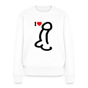 I love cock - Frauen Premium Bio Pullover - Weiß - Vorne - Julia (174cm)