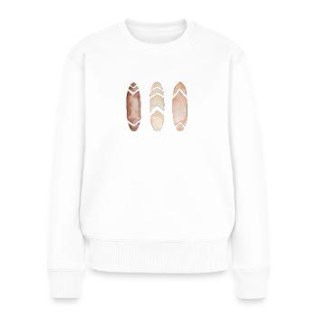 Surfbrett SUP-Board Wasserfarben Beige Braun - Frauen Premium Bio Pullover - Weiß - Vorne - Julia (174cm)