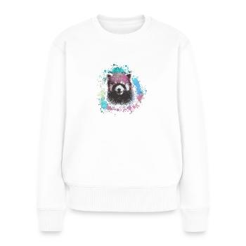 Roter panda ,Graffiti, Malerei,pandabär, bär, bunt - Frauen Premium Bio Pullover - Weiß - Vorne - Julia (174cm)