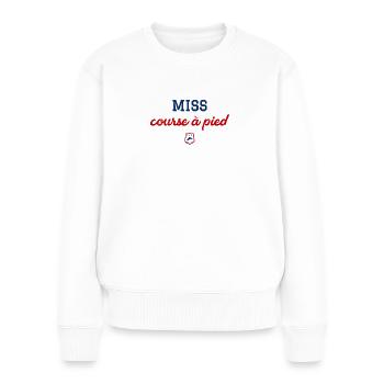MISS course à pied - Pull Premium bio Femme - blanc - Devant - Julia (174cm)