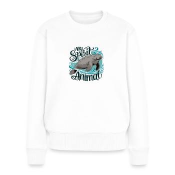 Dugong mein Spirit Animal ich liebe Manatees - Frauen Premium Bio Pullover - Weiß - Vorne - Julia (174cm)