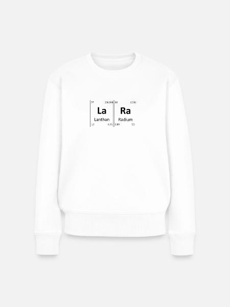 Periodic table name Lara - Women's Premium Organic Jumper - white