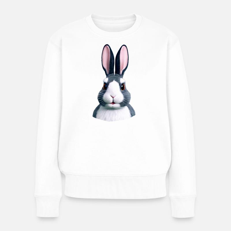 Hase - Nicht nur an Ostern - Frauen Premium Bio Pullover - Weiß