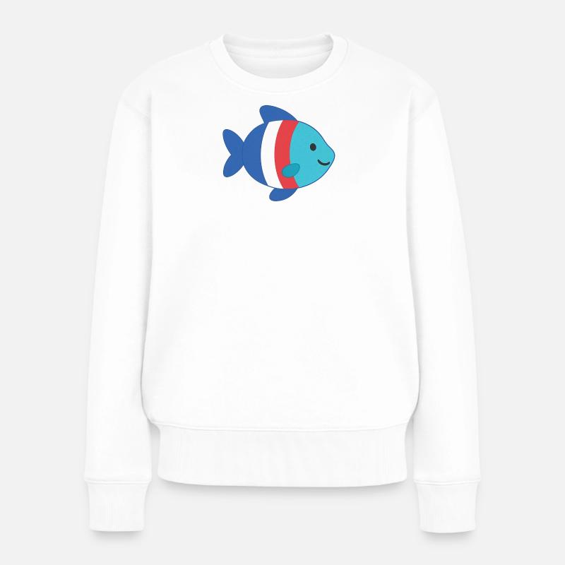 Poisson rayé - Pull Premium bio Femme - blanc