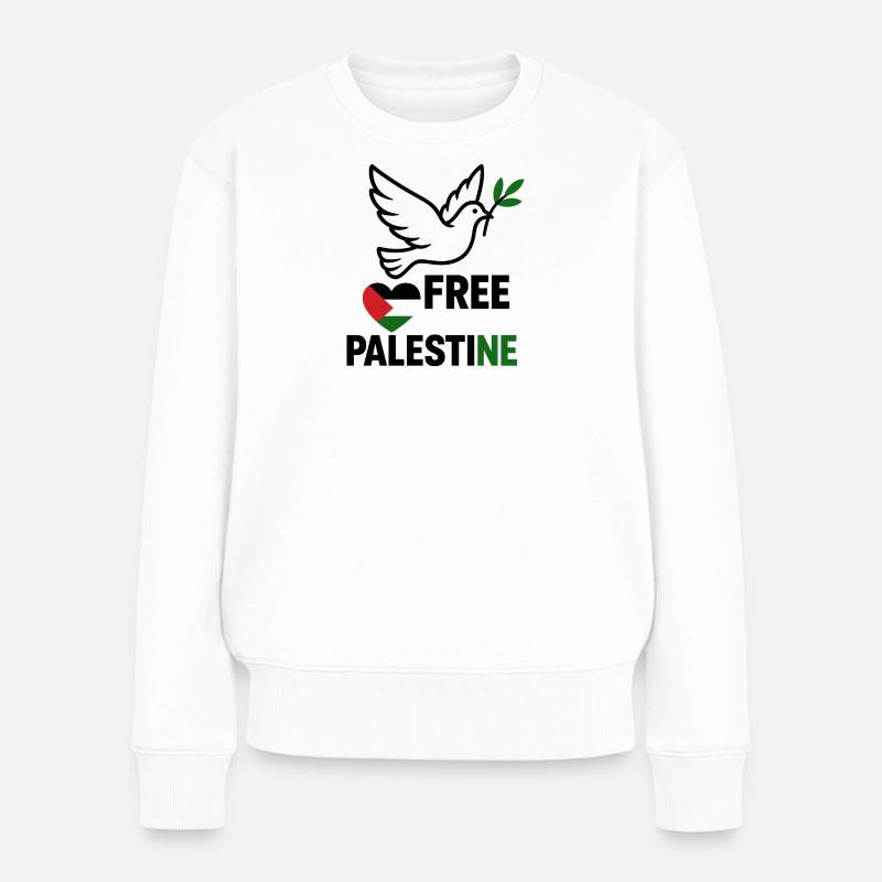 Colombe de Palestine libre - Pull Premium bio Femme - blanc