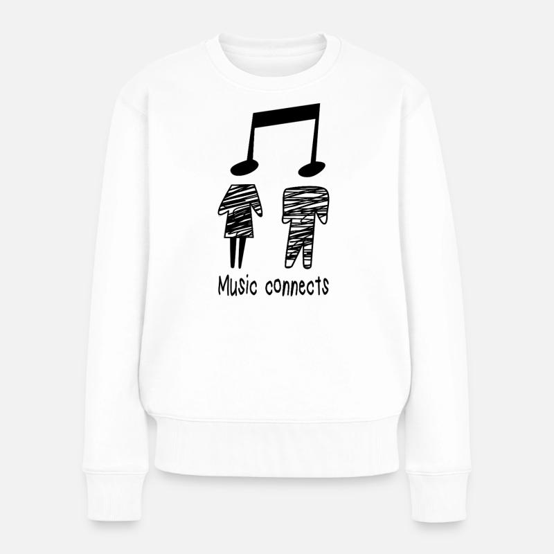 Musik Musiker Musiklehrer Spruch Geschenk Noten  - Frauen Premium Bio Pullover - Weiß