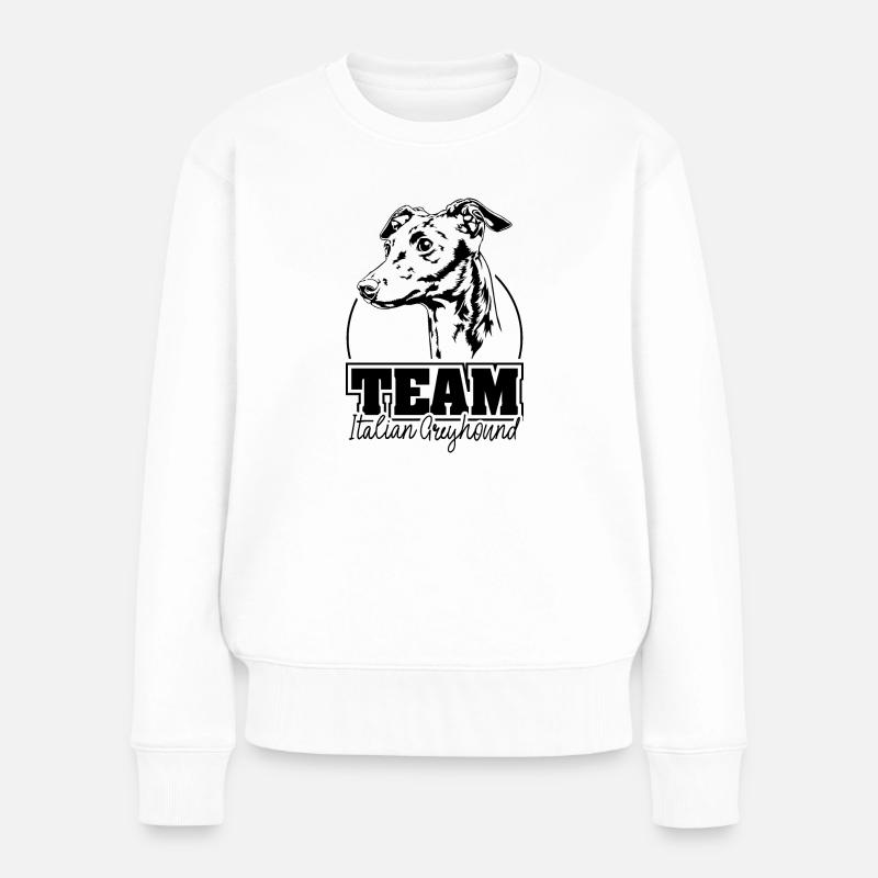 TEAM ITALIAN GREYHOUND Hunde Windhund Wilsigns - Frauen Premium Bio Pullover - Weiß
