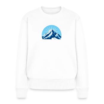 Nebelhorn im Allgäu Berg Logo Koordinaten Höhe - Frauen Premium Bio Pullover - Weiß - Vorne - Julia (174cm)