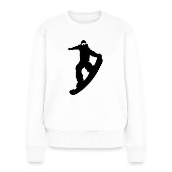 snowboarder nosegrip - Frauen Premium Bio Pullover - Weiß - Vorne - Julia (174cm)