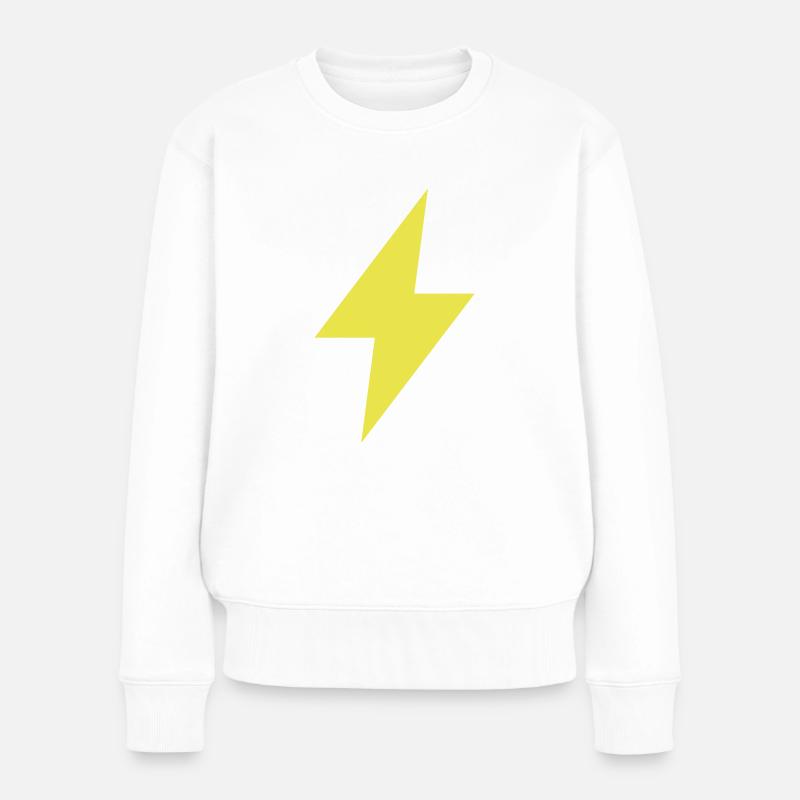 Blitz Symbol - Thunder - Flash - Frauen Premium Bio Pullover - Weiß
