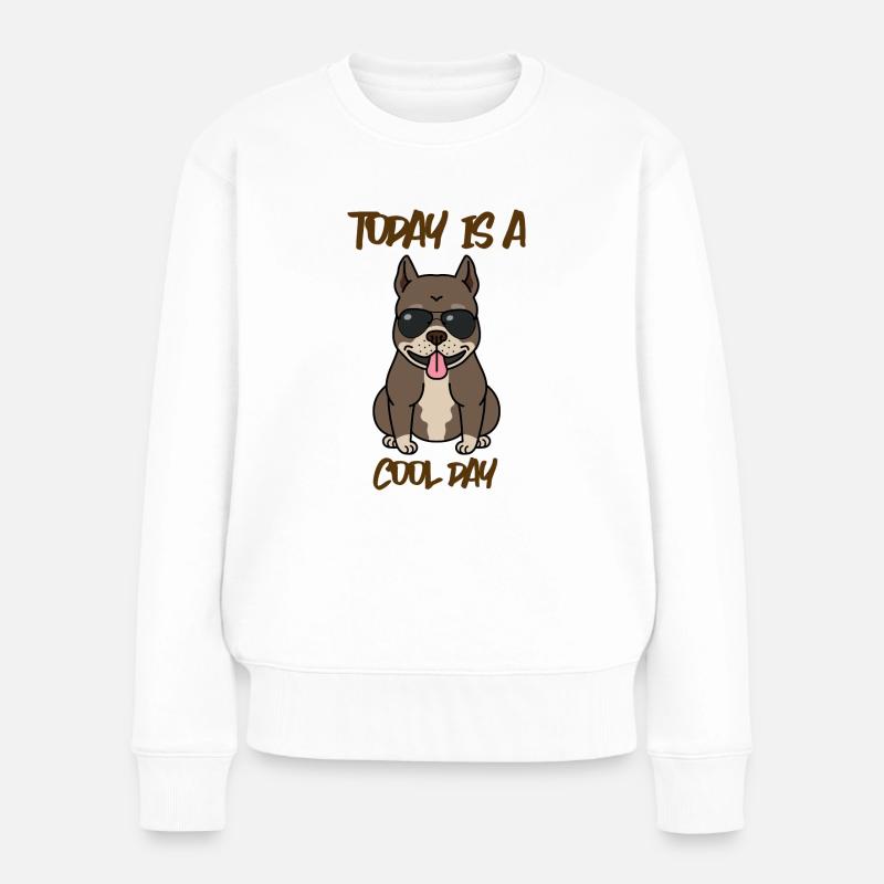 Aujourd’hui, c’est un chien de jour cool - Pull Premium bio Femme - blanc