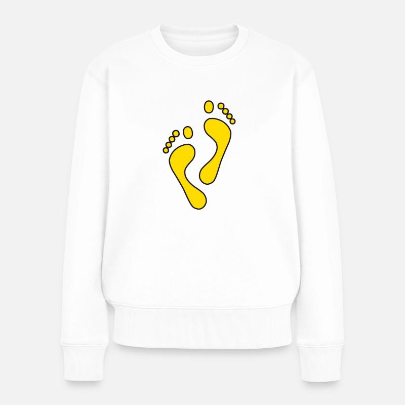 Feet - Frauen Premium Bio Pullover - Weiß