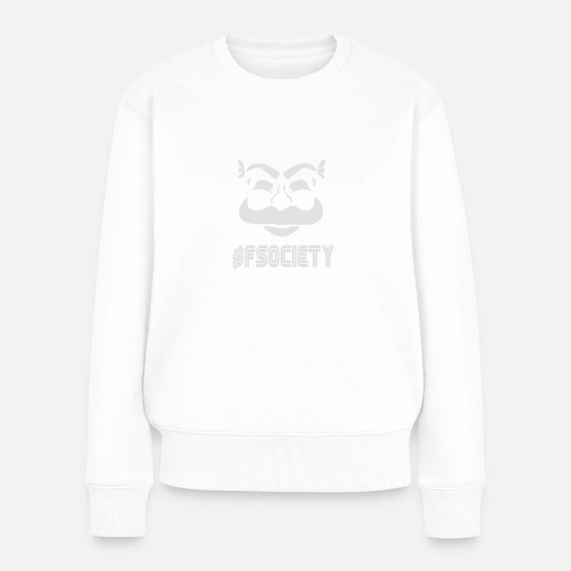 FSOCIETY - Pull Premium bio Femme - blanc
