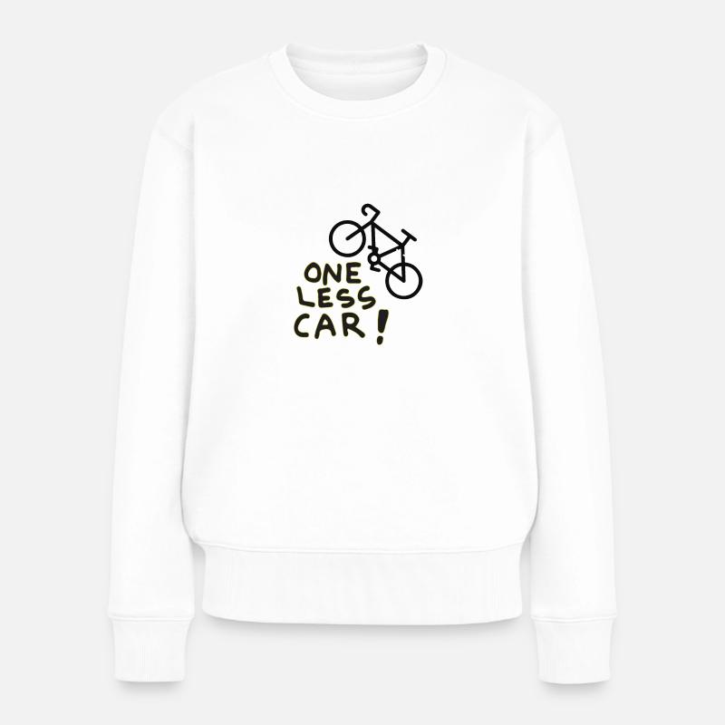 one less car - Frauen Premium Bio Pullover - Weiß
