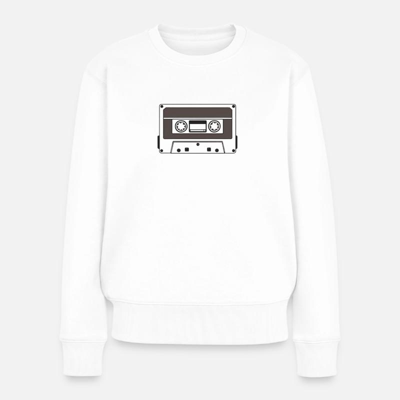 Kassette - Frauen Premium Bio Pullover - Weiß
