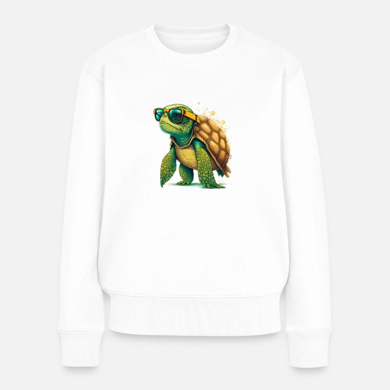 Turtle old - Frauen Premium Bio Pullover - Weiß