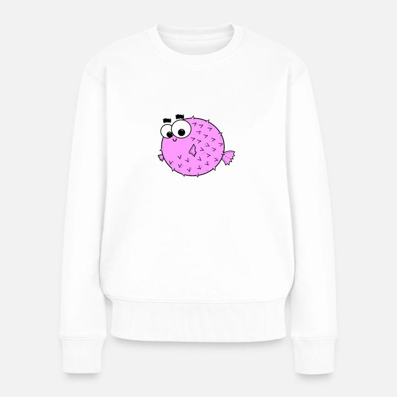 Kugelfisch - Frauen Premium Bio Pullover - Weiß