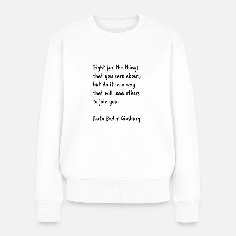 Ruth Bader Ginsburg - Frauen Premium Bio Pullover - Weiß