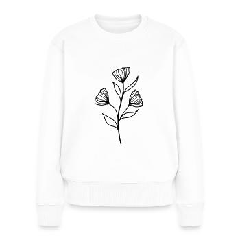 fleur sauvage simple - Pull Premium bio Femme - blanc - Devant - Julia (174cm)