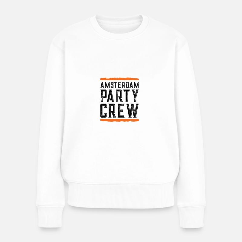 Amsterdam Party Crew - Frauen Premium Bio Pullover - Weiß
