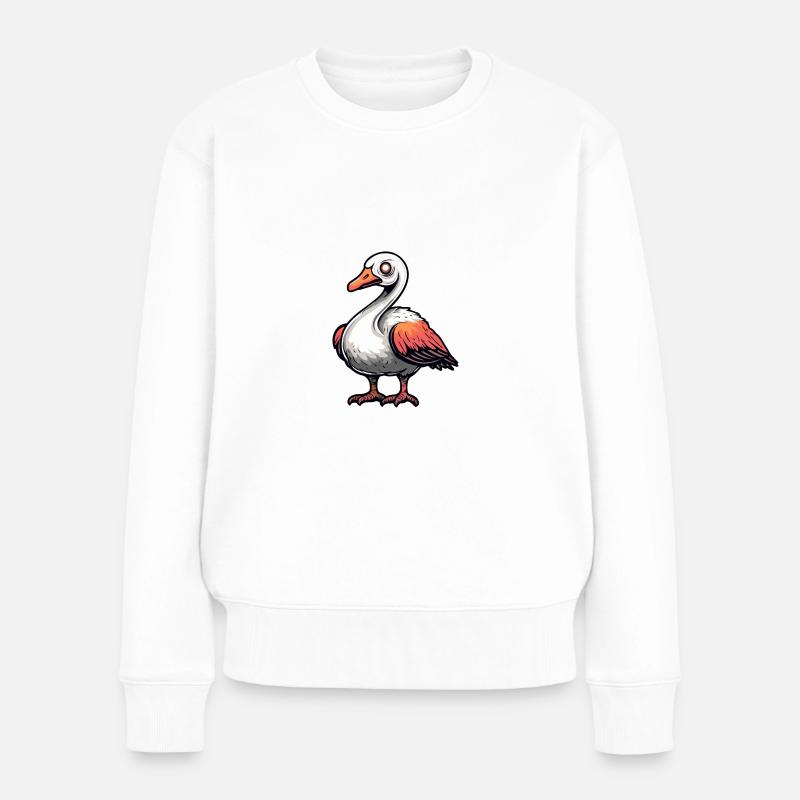Gans Halloween Comic Zombie - Frauen Premium Bio Pullover - Weiß