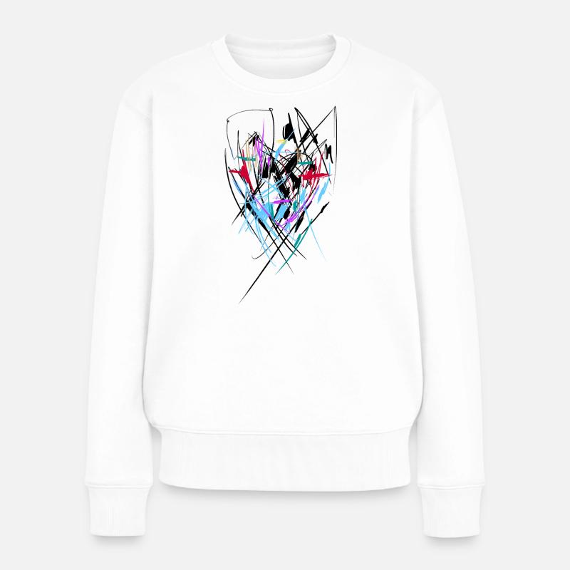 abstrakt - Frauen Premium Bio Pullover - Weiß