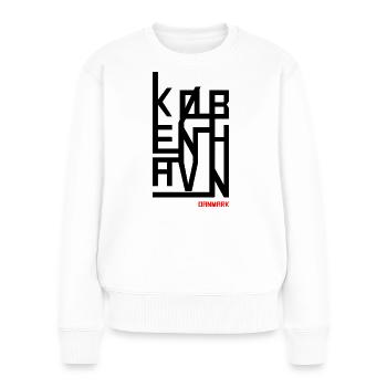 København Danmark Design modern - Frauen Premium Bio Pullover - Weiß - Vorne - Julia (174cm)