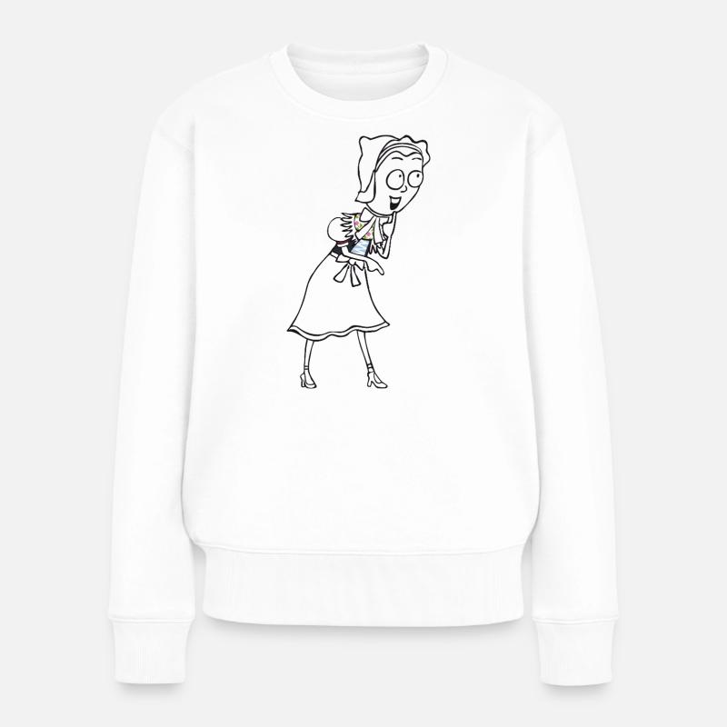 SERBSKA JANKA - contour - - Women's Premium Organic Jumper - white