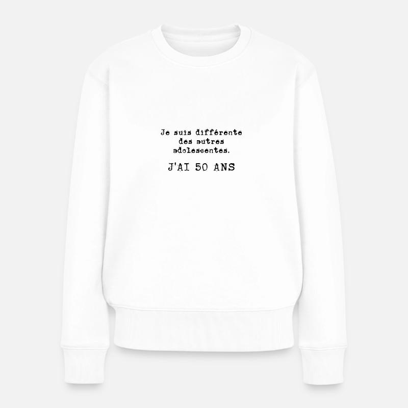 j'ai 50 ans - Pull Premium bio Femme - blanc