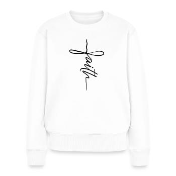 Jesus Christus von Nazareth Glaube Bibel Jesus - Frauen Premium Bio Pullover - Weiß - Vorne - Julia (174cm)