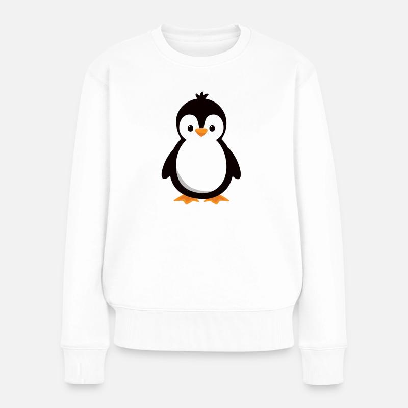 süßer Pinguin - Frauen Premium Bio Pullover - Weiß