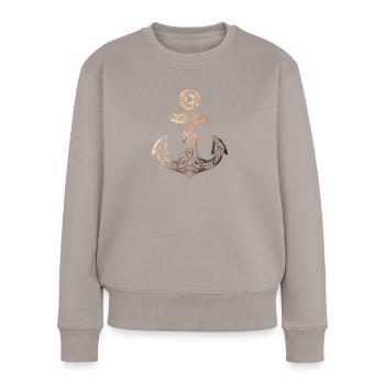 Ancre Viking - Cuivre Rétro - Pull Premium bio Femme - taupe - Devant - Julia (174cm)