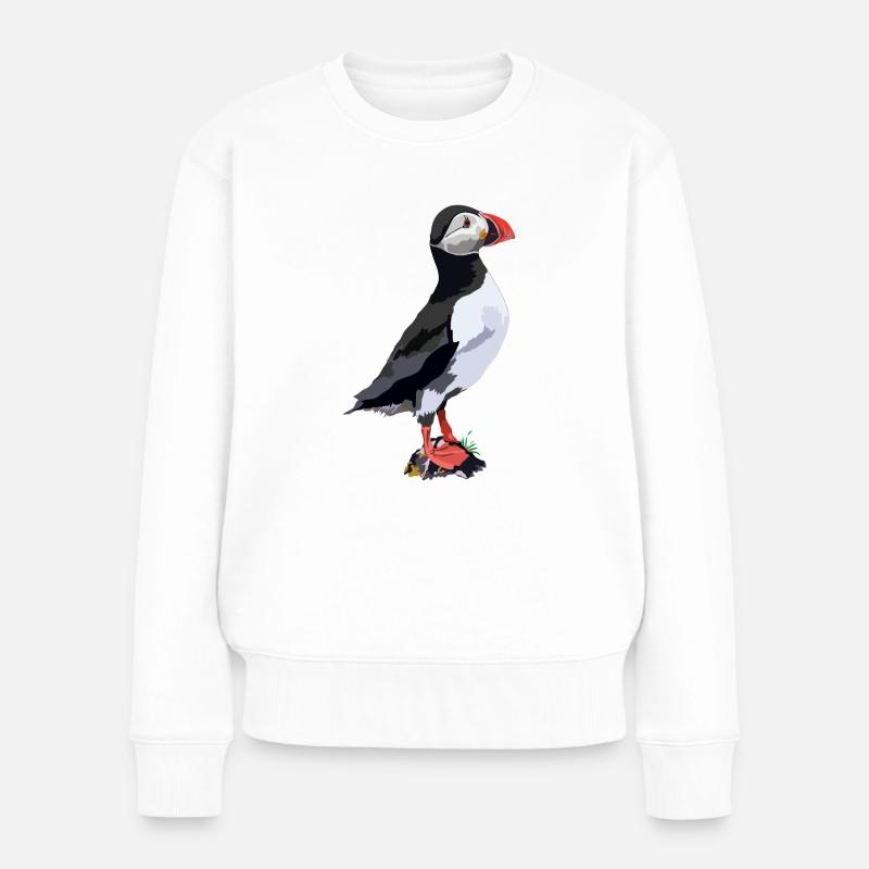 Papageitaucher - Frauen Premium Bio Pullover - Weiß