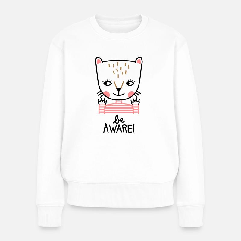 be aware - Frauen Premium Bio Pullover - Weiß