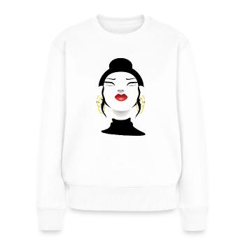 Fashion Beauty Vogue Nr.2 - Frauen Premium Bio Pullover - Weiß - Vorne - Julia (174cm)