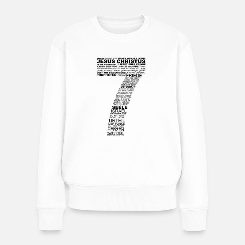 Zahl Gottes - Frauen Premium Bio Pullover - Weiß