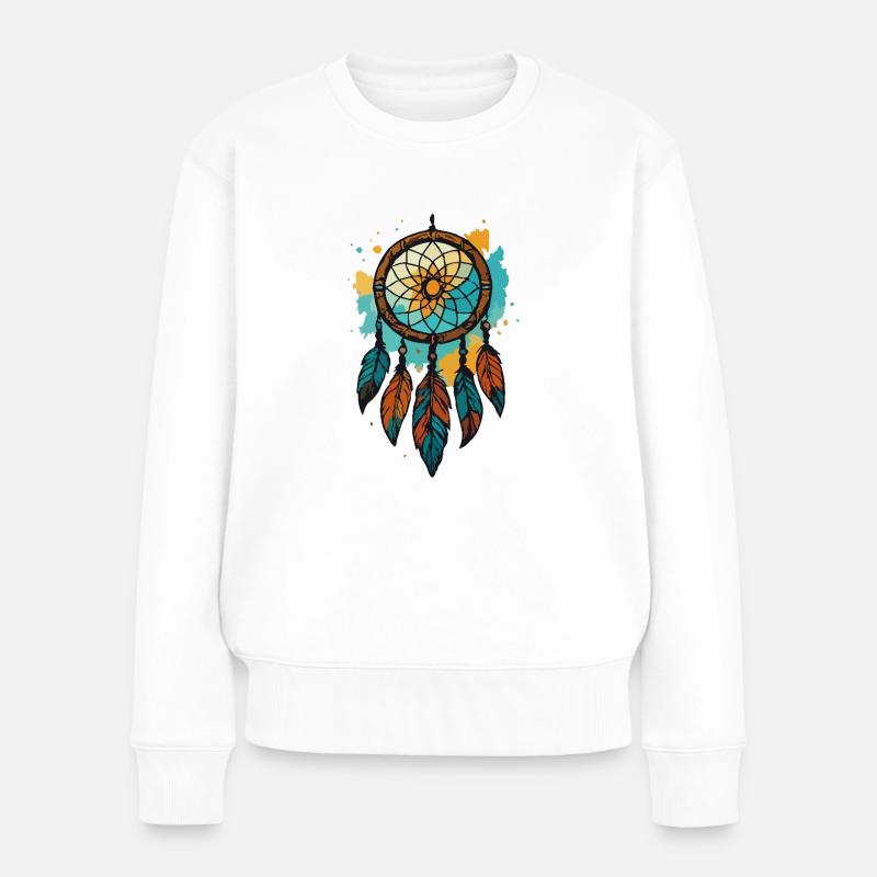 Traumfänger - Frauen Premium Bio Pullover - Weiß