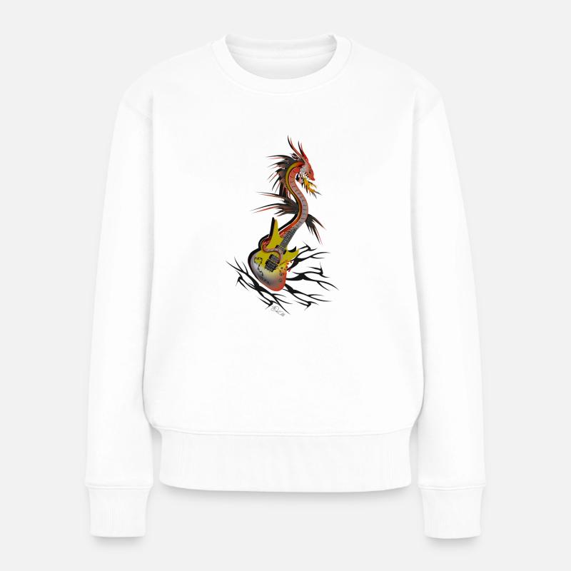 Guitar Dragon - Pull Premium bio Femme - blanc