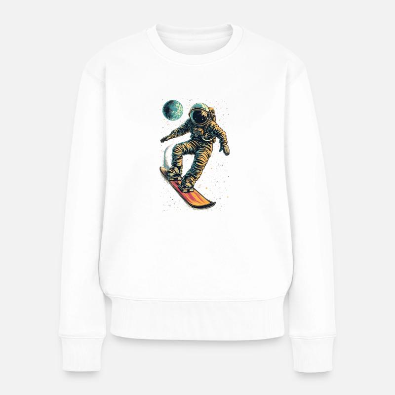 Zero Gravity Snowboarden - Frauen Premium Bio Pullover - Weiß