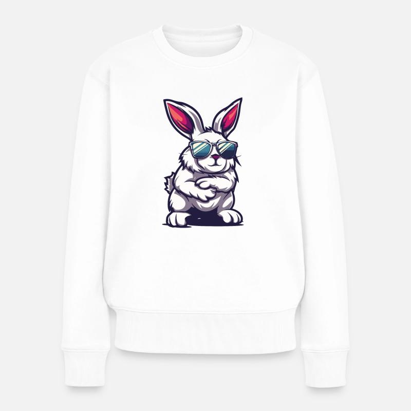 Bunny Comic Cool - Women's Premium Organic Jumper - white