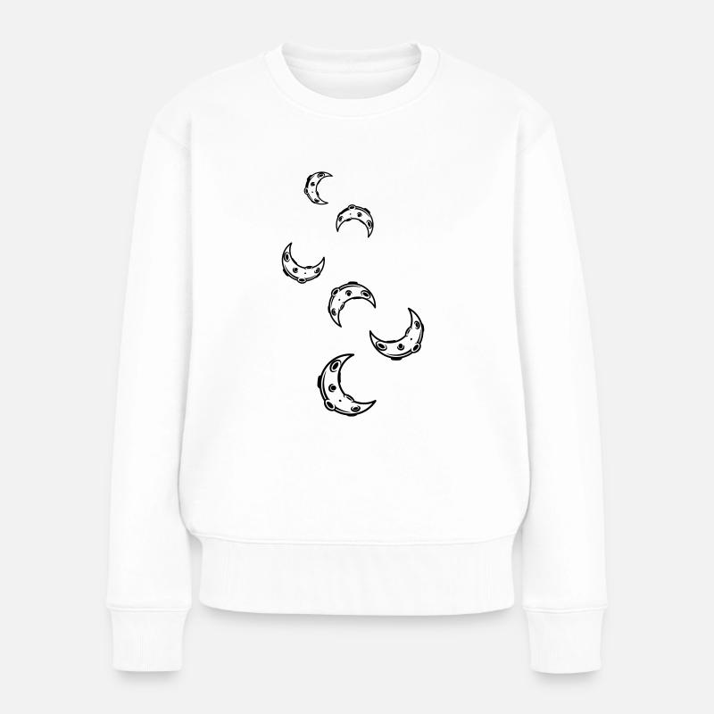 Mond Icon symbol - Frauen Premium Bio Pullover - Weiß