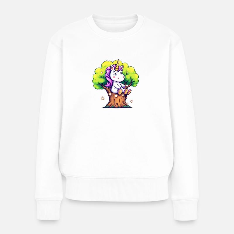 Einhorn - Frauen Premium Bio Pullover - Weiß