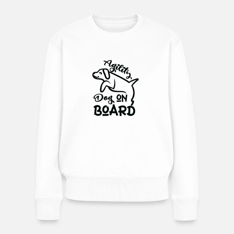 Agility Dog an Bord - Frauen Premium Bio Pullover - Weiß