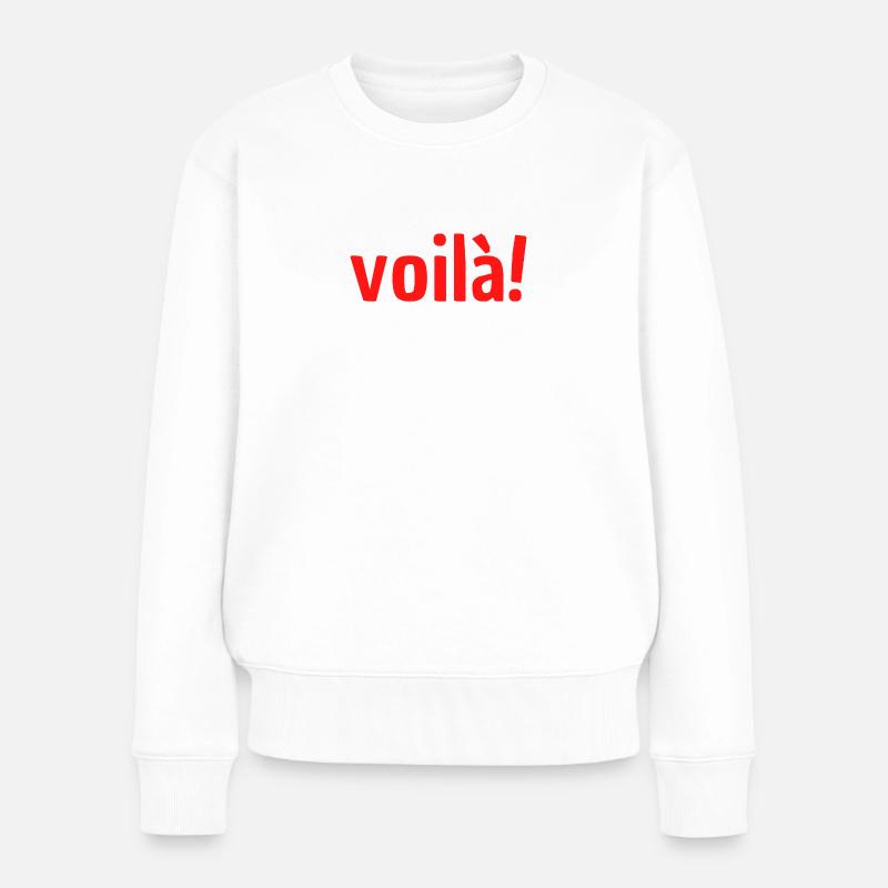 voilà - Frauen Premium Bio Pullover - Weiß