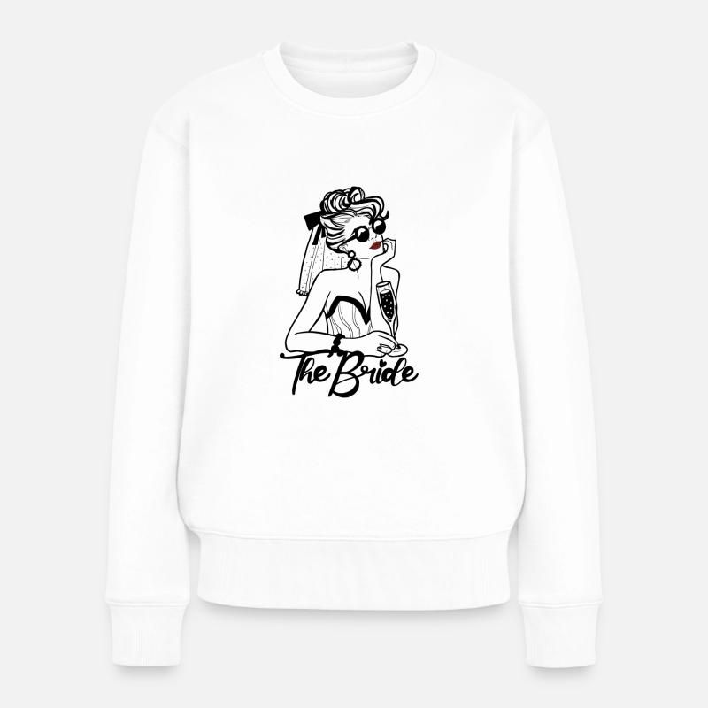 La mariée - Die Braut - Hochzeit - JGA - Pull Premium bio Femme - blanc