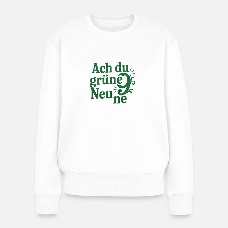 Ach du grüne Neune - Frauen Premium Bio Pullover - Weiß