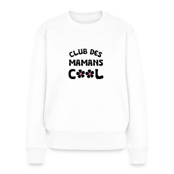 club des mamans cool - Pull Premium bio Femme - blanc - Devant - Julia (174cm)